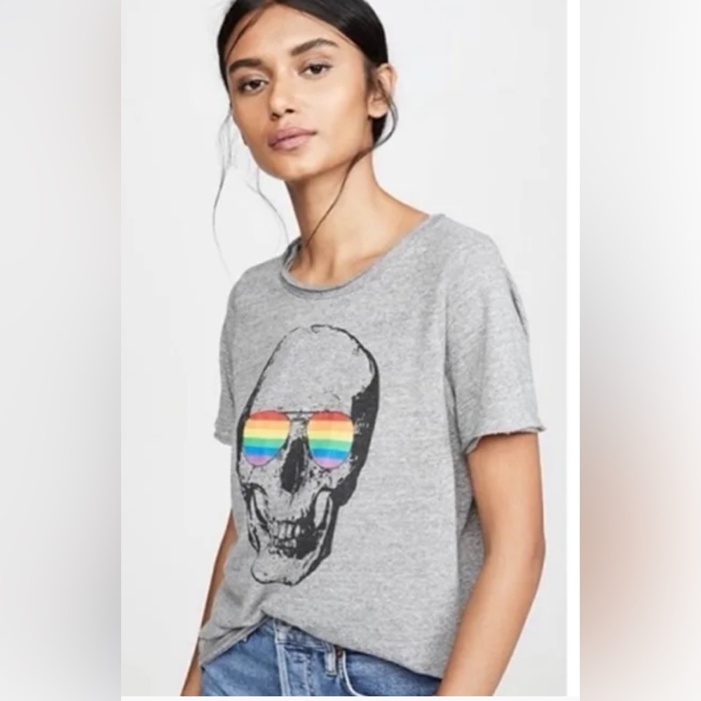 +Chasor Rainbow Pride Skull Tee Shirt. Only worn once:)